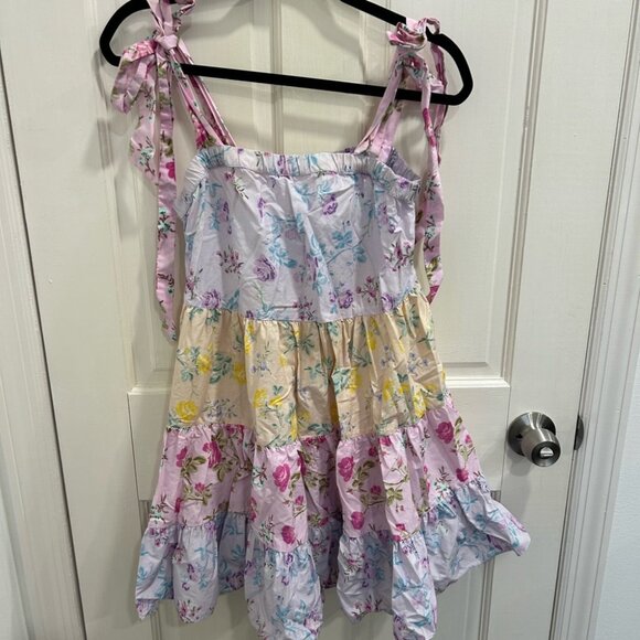 Tiered floral dress love shack fancy free people - Picture 2 of 6